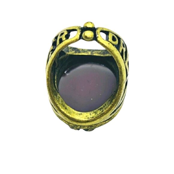 Yellow GP Unisex Cocktail Ring Dreamer Tree of Life Statement Jewelry Burgundy - Picture 3 of 5